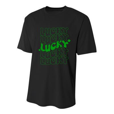 Retro Vintage St Patricks Day Lucky Youth Performance Sprint T-Shirt