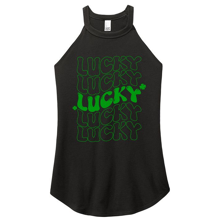 Retro Vintage St Patricks Day Lucky Women's Perfect Tri Rocker Tank