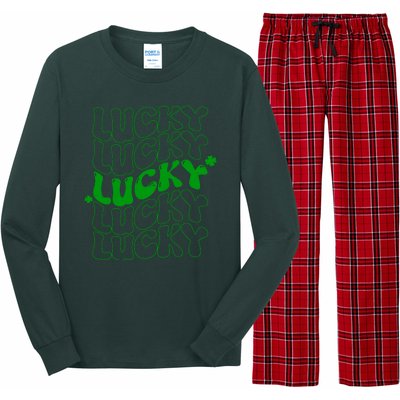 Retro Vintage St Patricks Day Lucky Long Sleeve Pajama Set