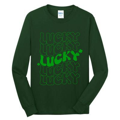 Retro Vintage St Patricks Day Lucky Tall Long Sleeve T-Shirt