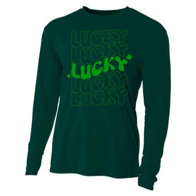 Retro Vintage St Patricks Day Lucky Cooling Performance Long Sleeve Crew