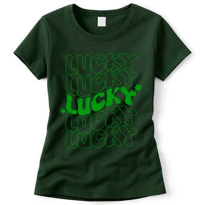 Retro Vintage St Patricks Day Lucky Womens T-Shirt