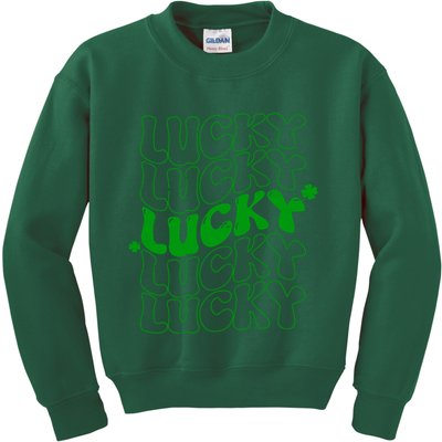 Retro Vintage St Patricks Day Lucky Kids Sweatshirt