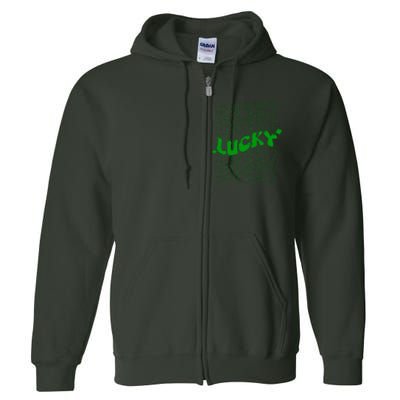 Retro Vintage St Patricks Day Lucky Full Zip Hoodie