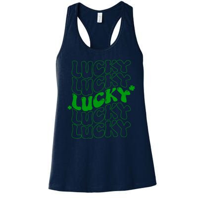 Retro Vintage St Patricks Day Lucky Women's Racerback Tank