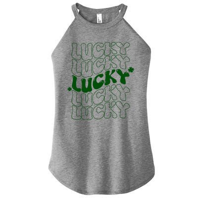 Retro Vintage St Patricks Day Lucky Women's Perfect Tri Rocker Tank