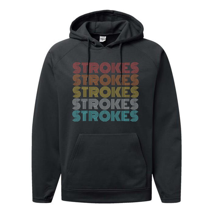 Retro Vintage Strokes Performance Fleece Hoodie