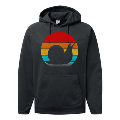 Retro Vintage Snail Performance Fleece Hoodie