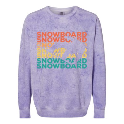 Retro Vintage Snowboarding Gift For Snowboarders Colorblast Crewneck Sweatshirt