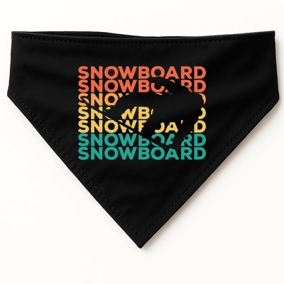 Retro Vintage Snowboarding Gift For Snowboarders USA-Made Doggie Bandana