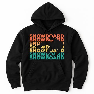 Retro Vintage Snowboarding Gift For Snowboarders Hoodie