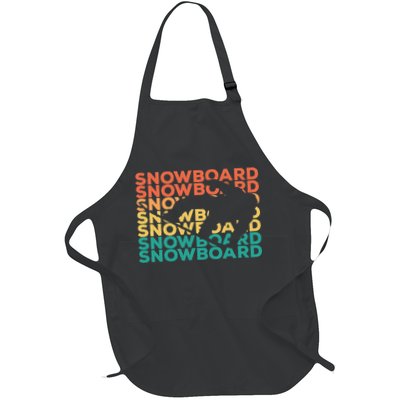 Retro Vintage Snowboarding Gift For Snowboarders Apron