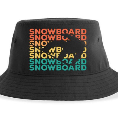 Retro Vintage Snowboarding Gift For Snowboarders Sustainable Bucket Hat