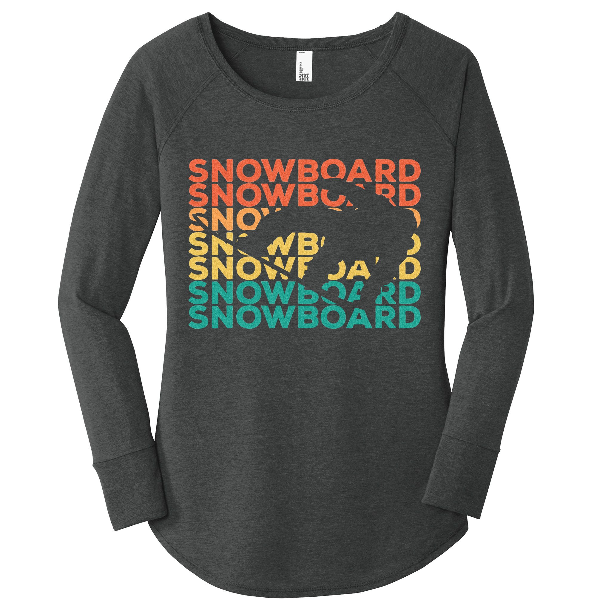 Retro Vintage Snowboarding Gift For Snowboarders Women's Perfect Tri Tunic Long Sleeve Shirt