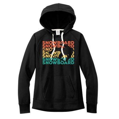 Retro Vintage Snowboarding Gift For Snowboarders Women's Fleece Hoodie