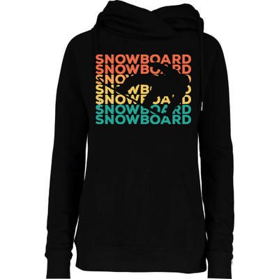Retro Vintage Snowboarding Gift For Snowboarders Womens Funnel Neck Pullover Hood