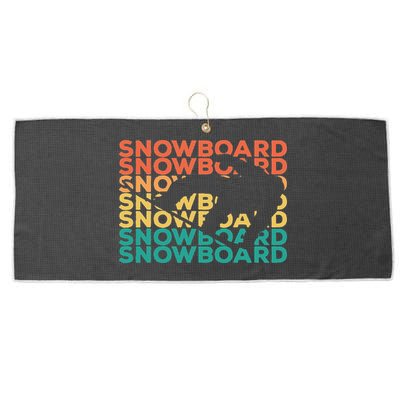 Retro Vintage Snowboarding Gift For Snowboarders Large Microfiber Waffle Golf Towel
