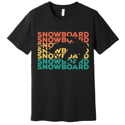 Retro Vintage Snowboarding Gift For Snowboarders Premium T-Shirt