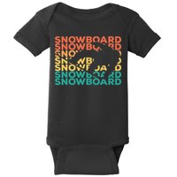 Retro Vintage Snowboarding Gift For Snowboarders Baby Bodysuit