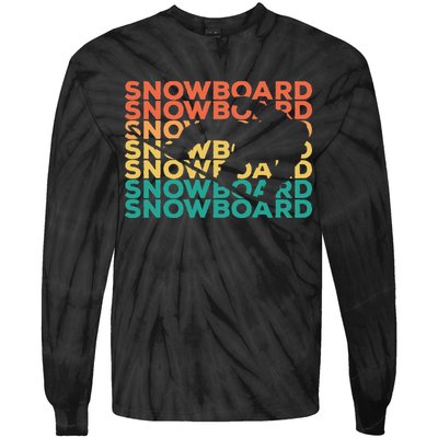 Retro Vintage Snowboarding Gift For Snowboarders Tie-Dye Long Sleeve Shirt