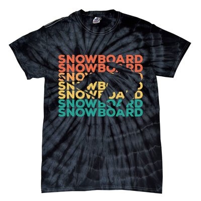 Retro Vintage Snowboarding Gift For Snowboarders Tie-Dye T-Shirt
