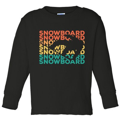 Retro Vintage Snowboarding Gift For Snowboarders Toddler Long Sleeve Shirt