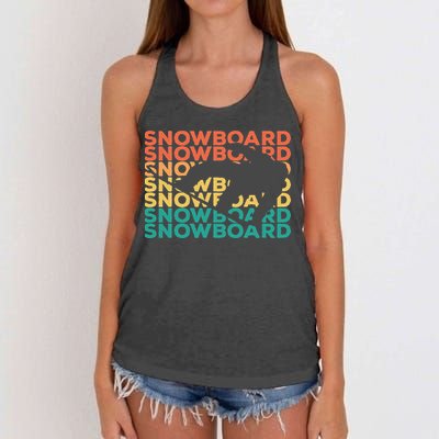 Retro Vintage Snowboarding Gift For Snowboarders Women's Knotted Racerback Tank
