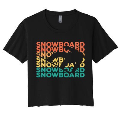 Retro Vintage Snowboarding Gift For Snowboarders Crop Top