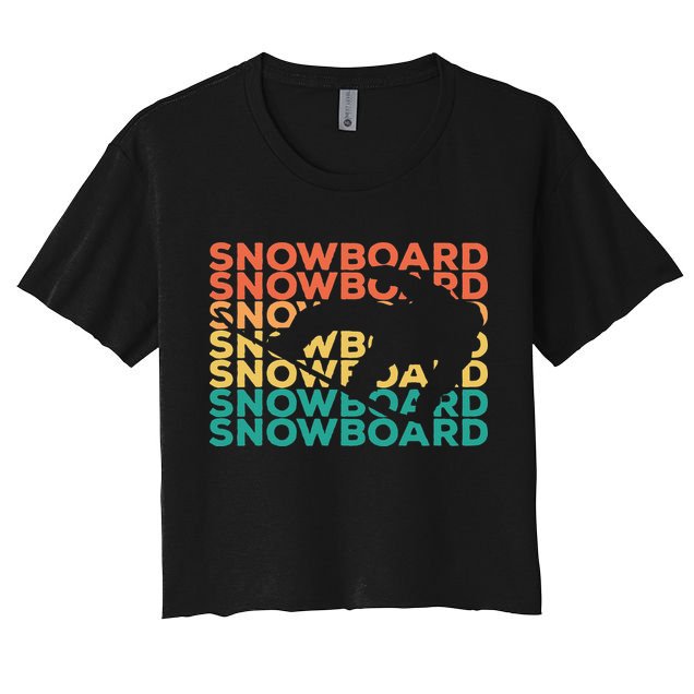 Retro Vintage Snowboarding Gift For Snowboarders Women's Crop Top Tee
