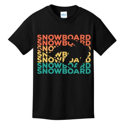 Retro Vintage Snowboarding Gift For Snowboarders Kids T-Shirt