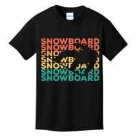 Retro Vintage Snowboarding Gift For Snowboarders Kids T-Shirt