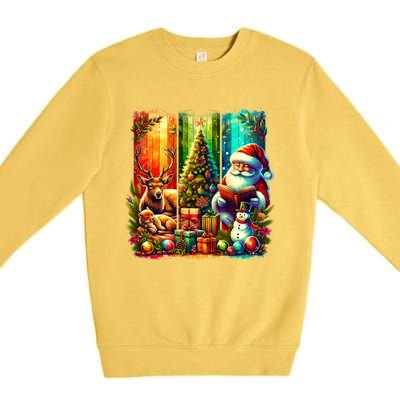 Retro Vintage Santa Christmas Premium Crewneck Sweatshirt