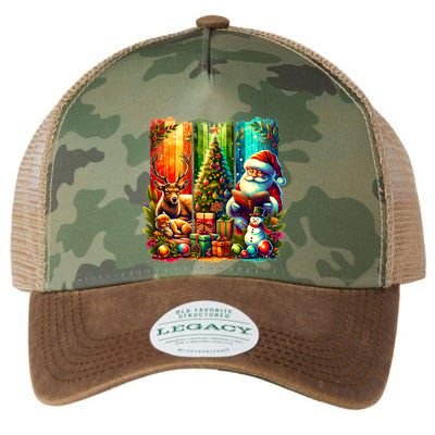 Retro Vintage Santa Christmas Legacy Tie Dye Trucker Hat