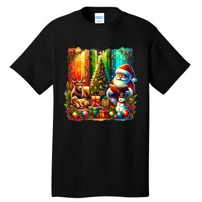 Retro Vintage Santa Christmas Tall T-Shirt