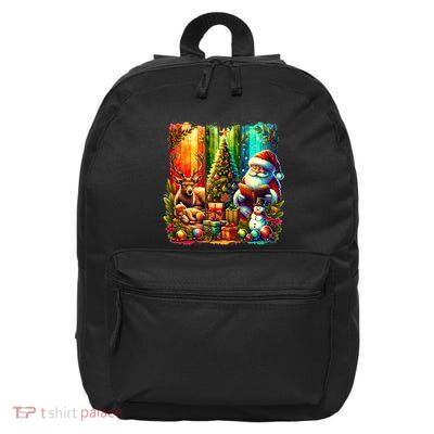 Retro Vintage Santa Christmas 16 in Basic Backpack