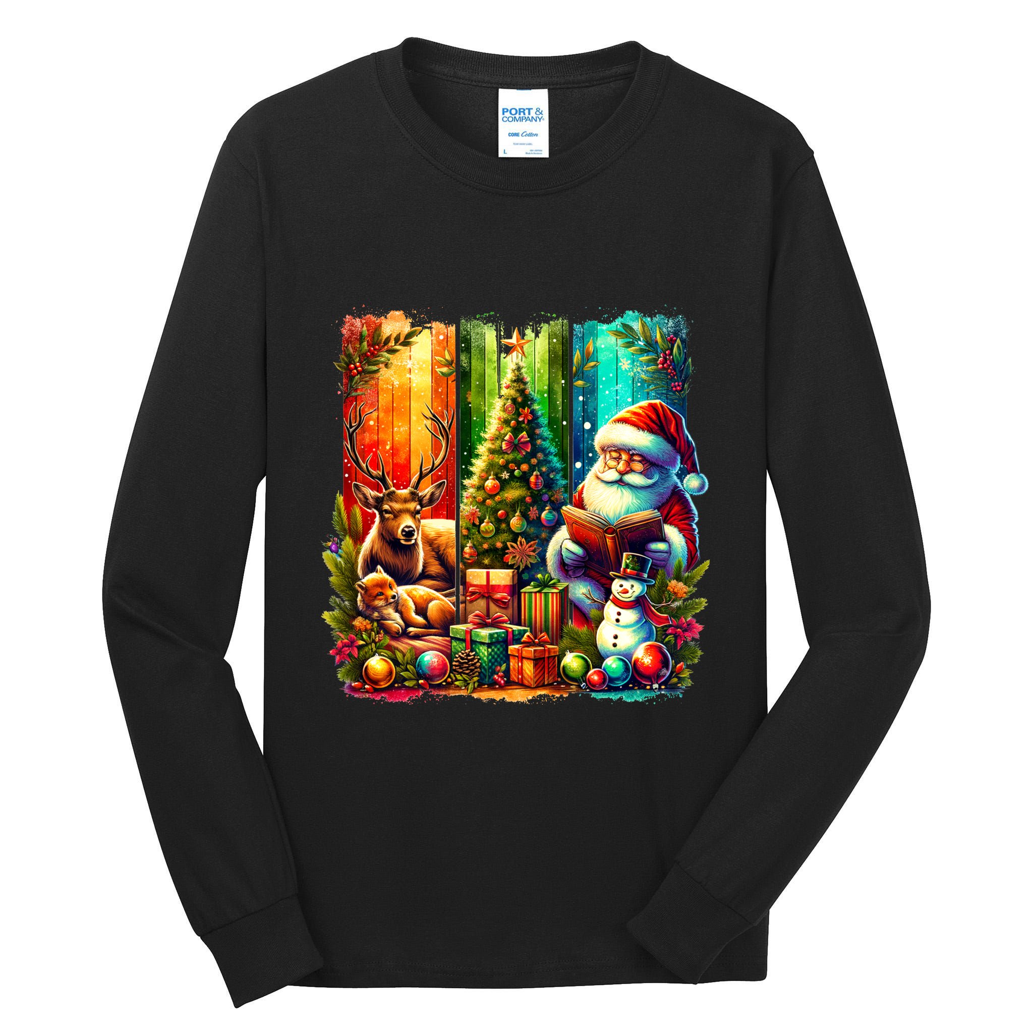Retro Vintage Santa Christmas Tall Long Sleeve T-Shirt