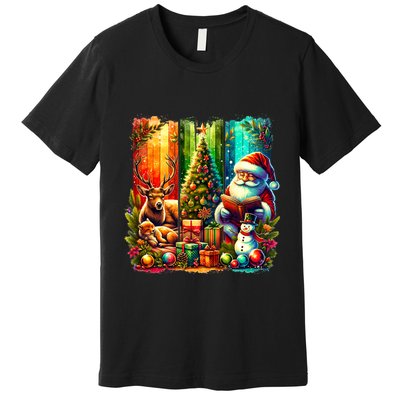 Retro Vintage Santa Christmas Premium T-Shirt