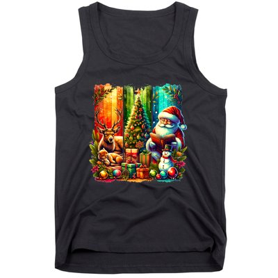 Retro Vintage Santa Christmas Tank Top