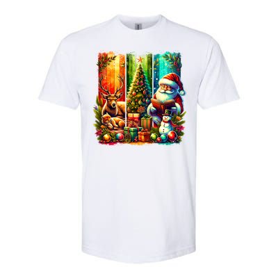 Retro Vintage Santa Christmas Softstyle CVC T-Shirt