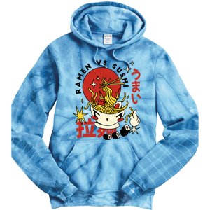 Ramen Vs Sushi Retro Japanese Food Tie Dye Hoodie