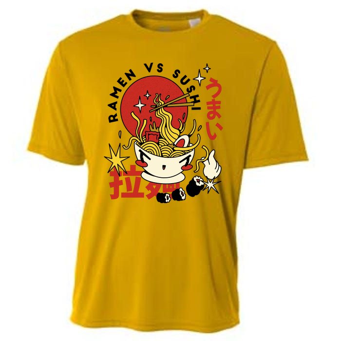 Ramen Vs Sushi Retro Japanese Food Cooling Performance Crew T-Shirt