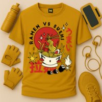 Ramen Vs Sushi Retro Japanese Food Cooling Performance Crew T-Shirt