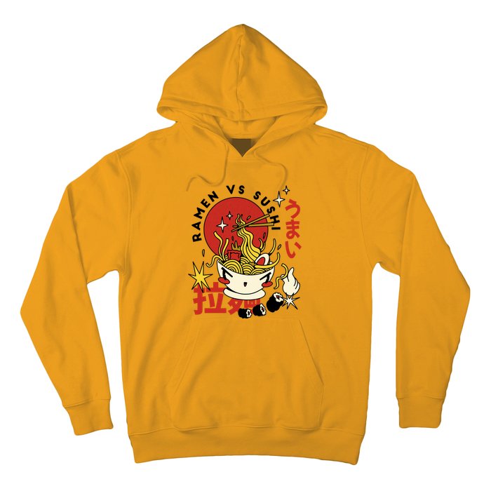 Ramen Vs Sushi Retro Japanese Food Hoodie