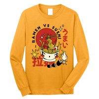 Ramen Vs Sushi Retro Japanese Food Long Sleeve Shirt