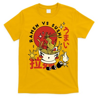 Ramen Vs Sushi Retro Japanese Food T-Shirt