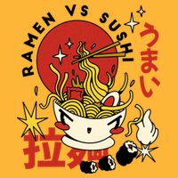 Ramen Vs Sushi Retro Japanese Food Sustainable Beanie