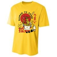 Ramen Vs Sushi Retro Japanese Food Performance Sprint T-Shirt