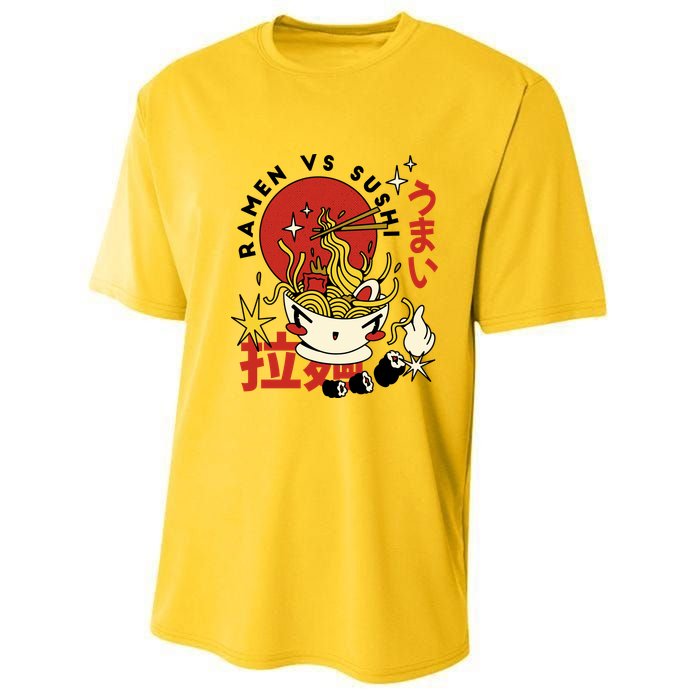 Ramen Vs Sushi Retro Japanese Food Youth Performance Sprint T-Shirt