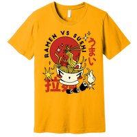 Ramen Vs Sushi Retro Japanese Food Premium T-Shirt