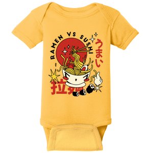 Ramen Vs Sushi Retro Japanese Food Baby Bodysuit